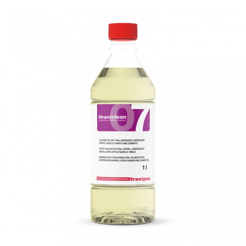 Hraniclean 07Konzentriertes Reinigungsmittel für PVAc Kleber und Lacke1L-Flasche