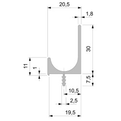 GRIFFLEISTE RONDO GROSS EDELSTAHLFARBIG 271