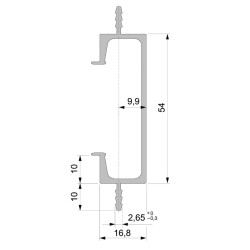 GRIFFLEISTE VGL-HG DOPPELT EDELSTAHLFARBIG SM M 2400