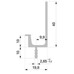 GRIFFLEISTE VGL-HG GROSS SCHWARZ ELOXIERT 296